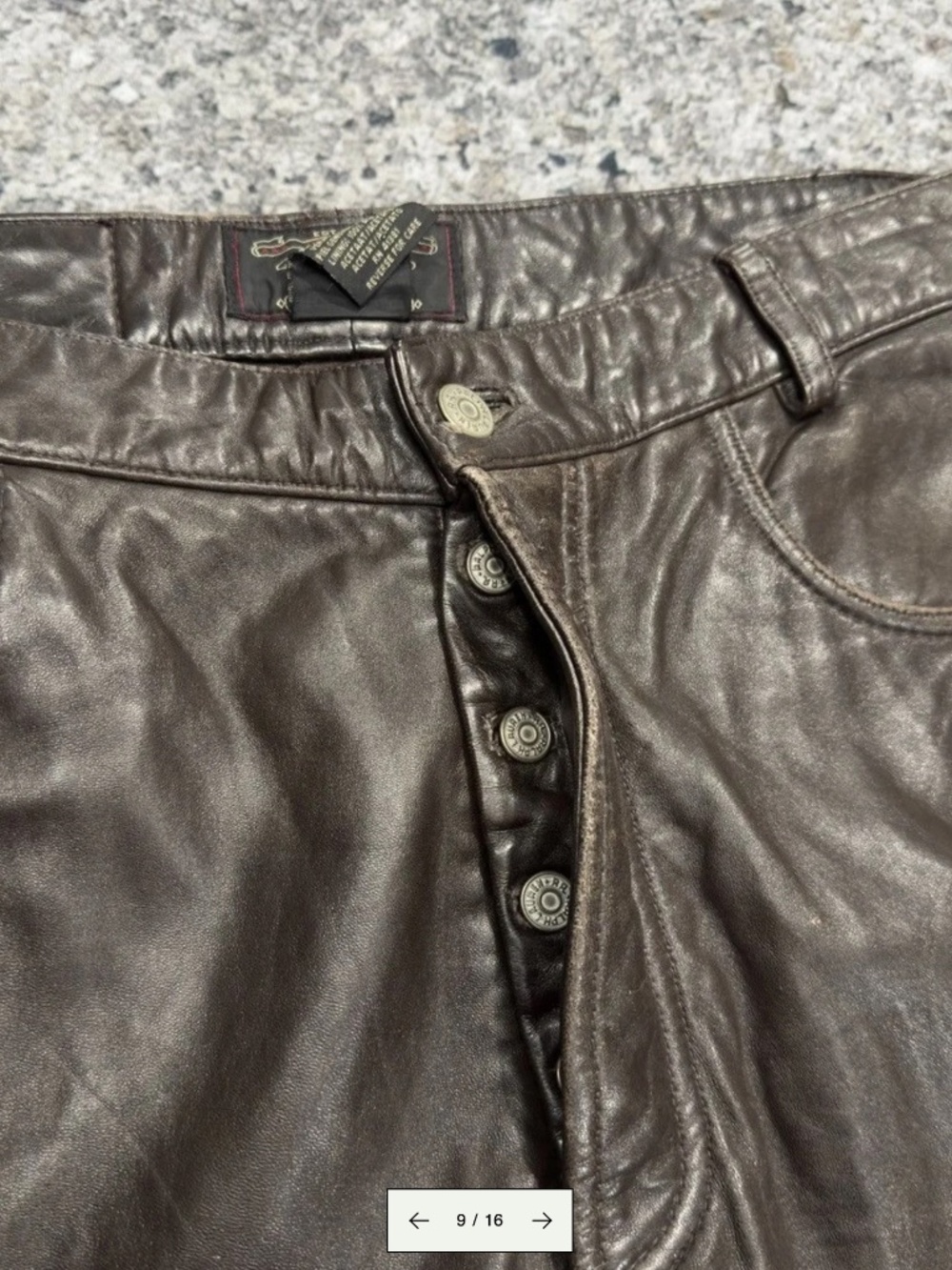 RRL Ralph Lauren Brown Leather Pants 32x36 Double RL Western Motorcycle Lined